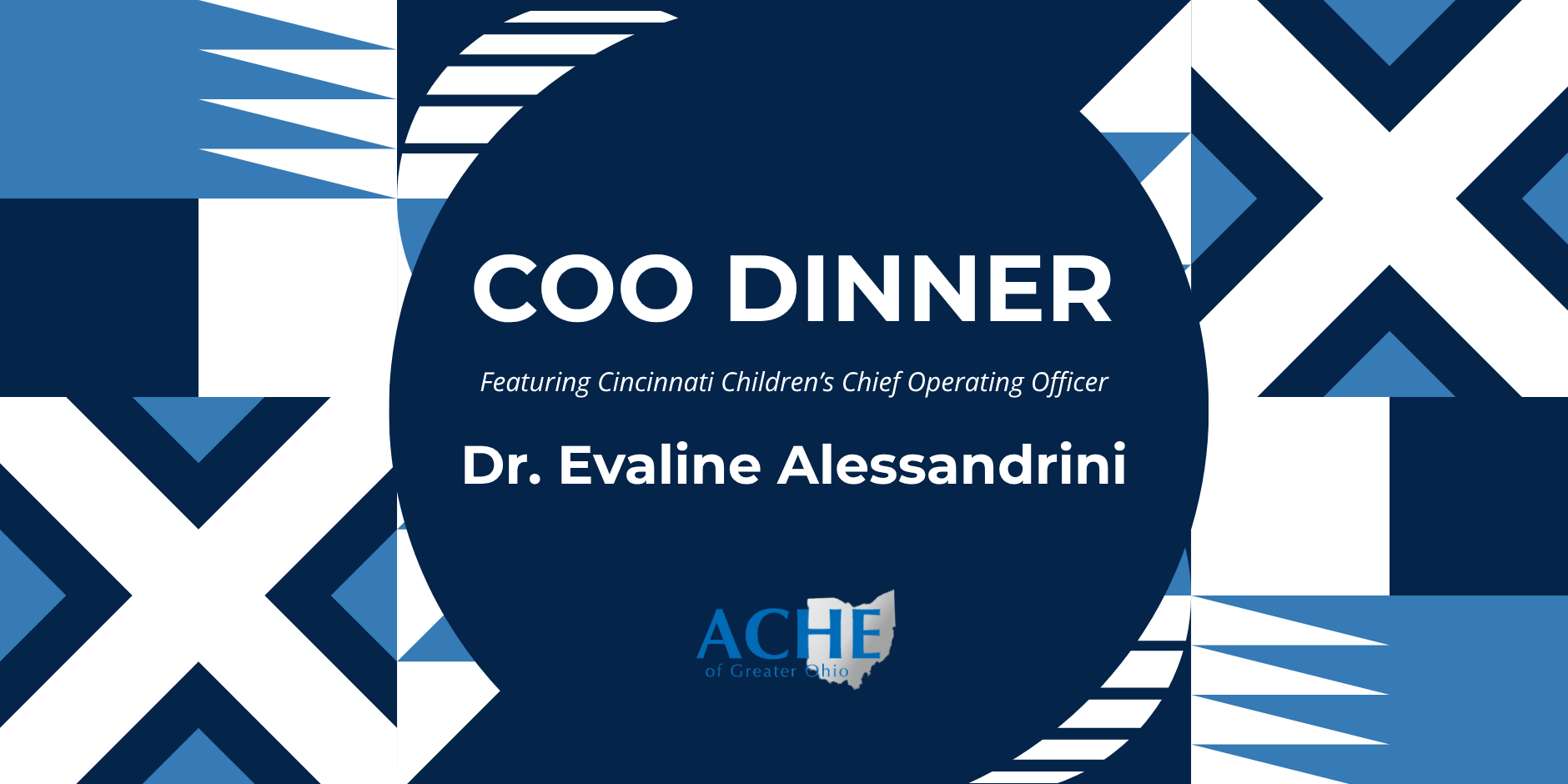 Graphic displaying information for COO Dinner